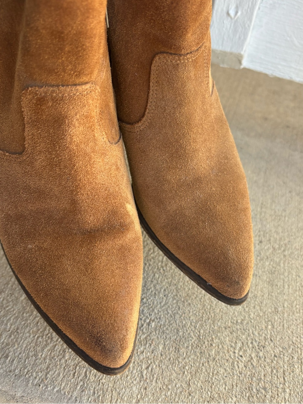 Freebird Rock Suede Ankle Boot Womens 7 Brown Side Zip Heeled Pointed Toe Bootie - Picture 5 of 10